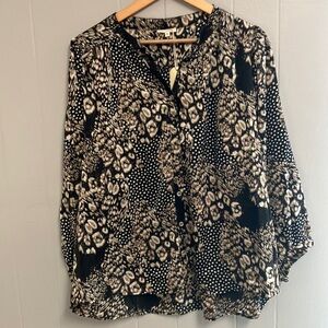 JODIFL Black and Cream Blouse Large